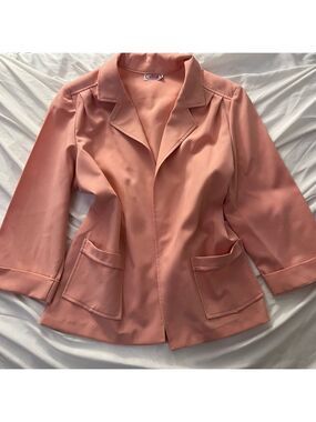 Vintage 80s Power Blazer Jacket with Shoulder Pads Pink M/L